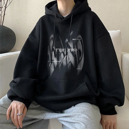 New Gothic Letter Printed Hoodies For Men Autumn Hip Hop Oversized Hooded Sweatshirt Y2K Streetwear Graphic Hoodie Tracksuit Street King Limited