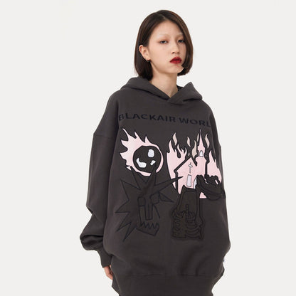 "Burning Up" Unisex Men Women Streetwear Graphic Hoodie Daulet Apparel