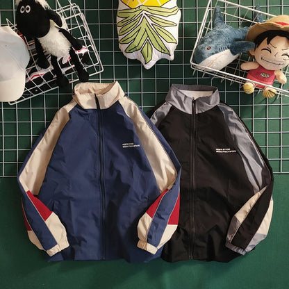hip hop varsity baseball jackets mens harajuku patchwork color block coats oversized casual loose thin windbreaker jacket unisex unique default style 4334