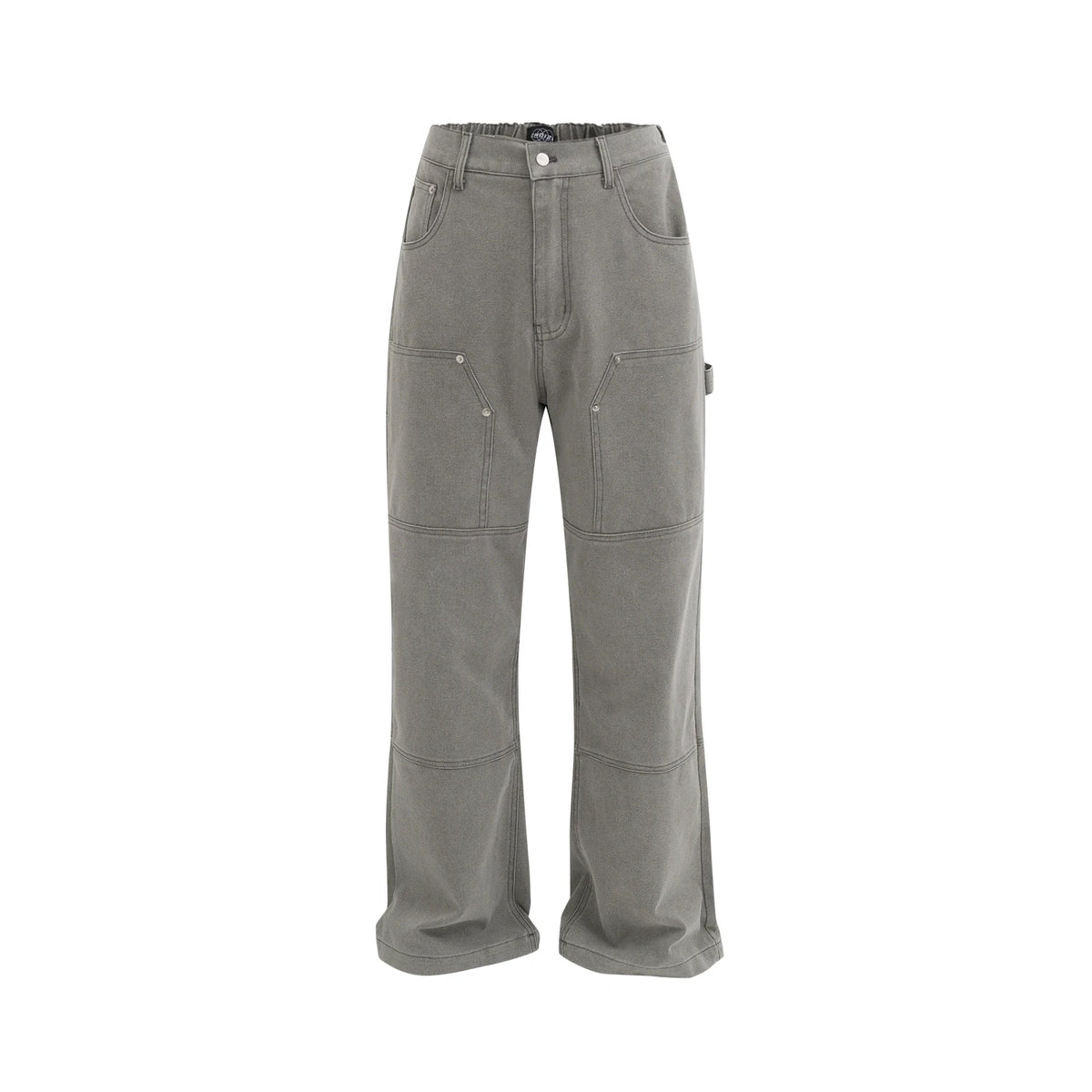 solid color straight casual ropa hombre mens jeans streetwear pocket baggy cargo pants loose casual denim trousers oversized combat utility trousers