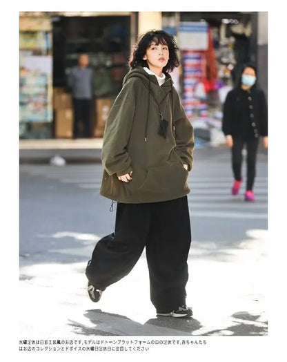 Men Women Winter Fleece Hoodies Korean Style Half Zipper Harajuku Hip Hop Hooded Sweatshirt Street Oversized Couple Pullovers Street King Limited