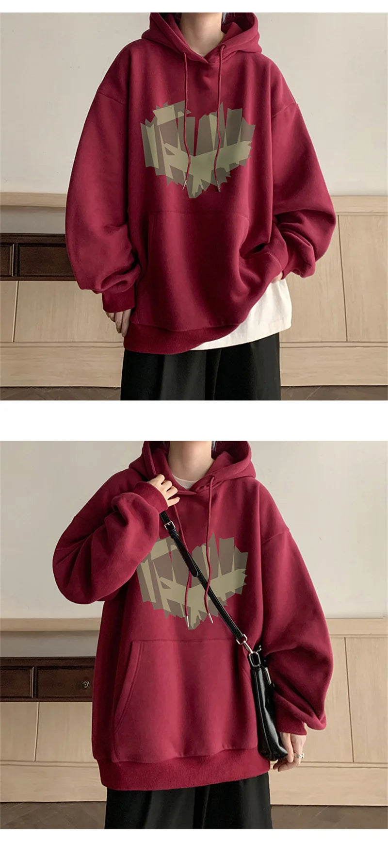 Autumn New Love Graphic Print Hoody Sweatshirts Man Hip Hop Oversized Streetwear Pullover Hoodies Y2K Vintage Casual Clothes Street King Limited