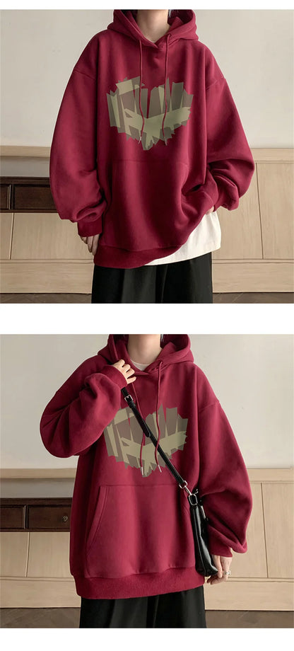 Autumn New Love Graphic Print Hoody Sweatshirts Man Hip Hop Oversized Streetwear Pullover Hoodies Y2K Vintage Casual Clothes Street King Limited