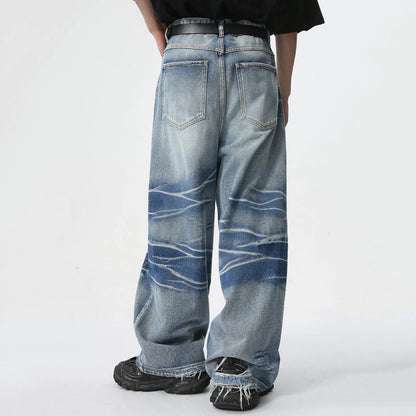 vintage blue baggy jeans man loose straight denim pants harajuku hip hop jeans trousers men unique jeans style 4709