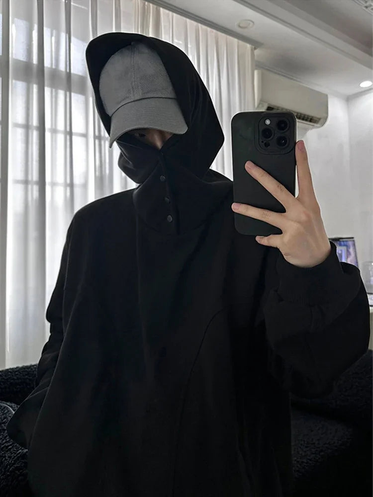 Streetwear Autumn Fleece Button Up Neck Hip Hop Sweatshirts For Men Solid Color O Autumn Fleece Button Up Neck Hip Hop Sweatshirts For Men Solid Color Oversized Y2K Hoodies High Street Fashion Hooded Tracksuit Fashion Sweater Jacket With Graphic Design For Men