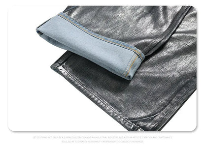 Autumn/winter 2024 loose wash jeans with silver coating Street King Limited