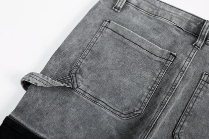 y2k spliced speckled ink patchwork baggy micro flare jeans pants for men streetwear pantalones hombre casual oversized cargos unique cargo style 3475