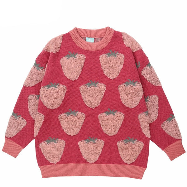 "Red Forbidden Fruit" Unisex Men Women Streetwear Graphic Sweater Daulet Apparel