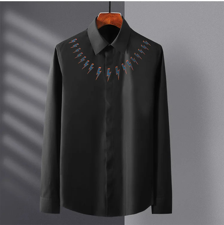 New 2022 Men Classic NEIL BARRETT thunderbolt Fashion Cotton Casual Shirts Shirt high quality Pocket Short sleeves S 2XL #A686 Street King Limited