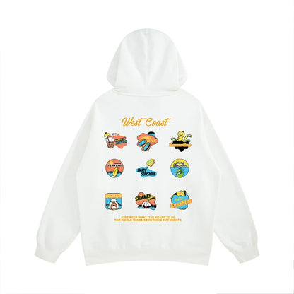 West Coast Graffiti Graphic Hoodie Sweatshirts Men Autumn Pullovers Hoodies Casual Male Y2K Streetwear Top Hip Hop Tracksuit Street King Limited