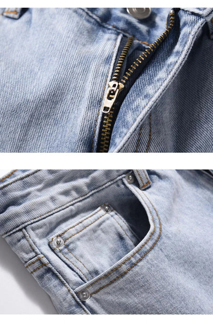 ripped irregular patchwork design denim jeans men casual zipper biker trousers jeans fashion streetwear hip hop pants joggers unique joggers style 2625