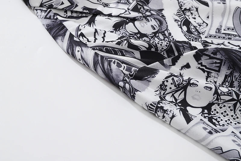 Anime Graphics Print Shirt New Casual Short Sleeve Harajuku Hawaiian Shirt Hip Hop Streetwear Loose Top Shirts for Mens Clothing Street King Limited