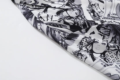 Anime Graphics Print Shirt New Casual Short Sleeve Harajuku Hawaiian Shirt Hip Hop Streetwear Loose Top Shirts for Mens Clothing Street King Limited