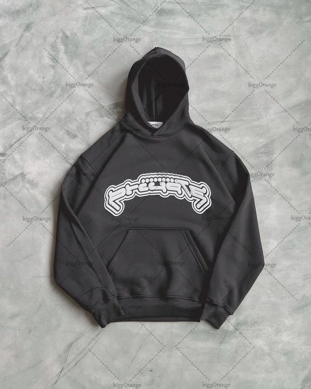 Solid color letter printing oversized pullover men's Y2K street hip-hop Harajuku loose all-match sweater top couple models Street King Limited