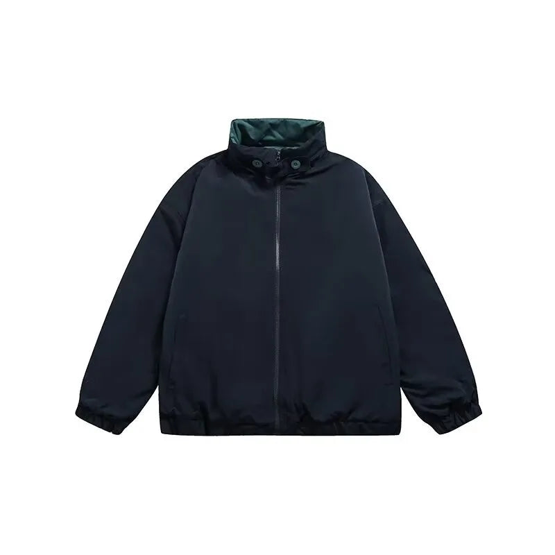 winter 2024 japanese college set mens vintage stand collar cotton jacket casual wide leg pants 2 piece suits male street 2 pcs unique default style 4185