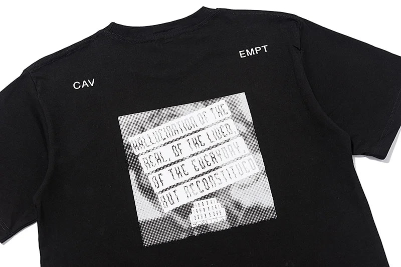 C.E T-shirts Men Woman Good Quality Cotton Casual Loose Vintage Abstract Face Printing Summer O-Neck CAVEMPT Top Tee Street King Limited