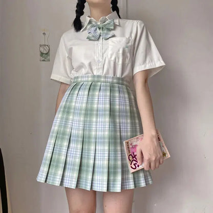 Jk Uniforms Gyaru School Uniform for Girl Student Pleated Skirt Uniform Set Women Short Sleeve Bow Tie Seifuku Japanese Style Street King Limited