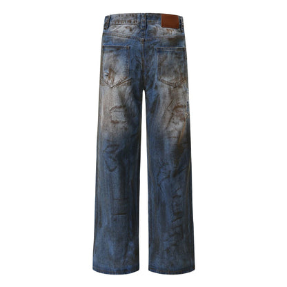 vintage ripped straight jeans blue distressed baggy jeans trousers streetwear luxury loose casual denim pants male y2k hombre unique jeans style 5122