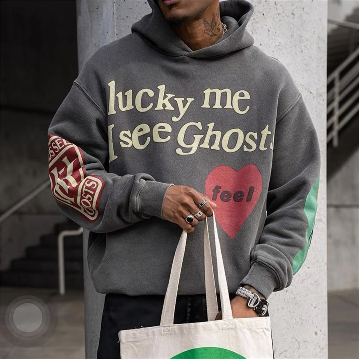 CPFM KANYE 1:1 Correct High Version Letter Heart Print High-Street Hip-Pop Cotton Loose Casual Hoodies Street King Limited