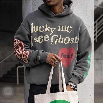 CPFM KANYE 1:1 Correct High Version Letter Heart Print High-Street Hip-Pop Cotton Loose Casual Hoodies Street King Limited