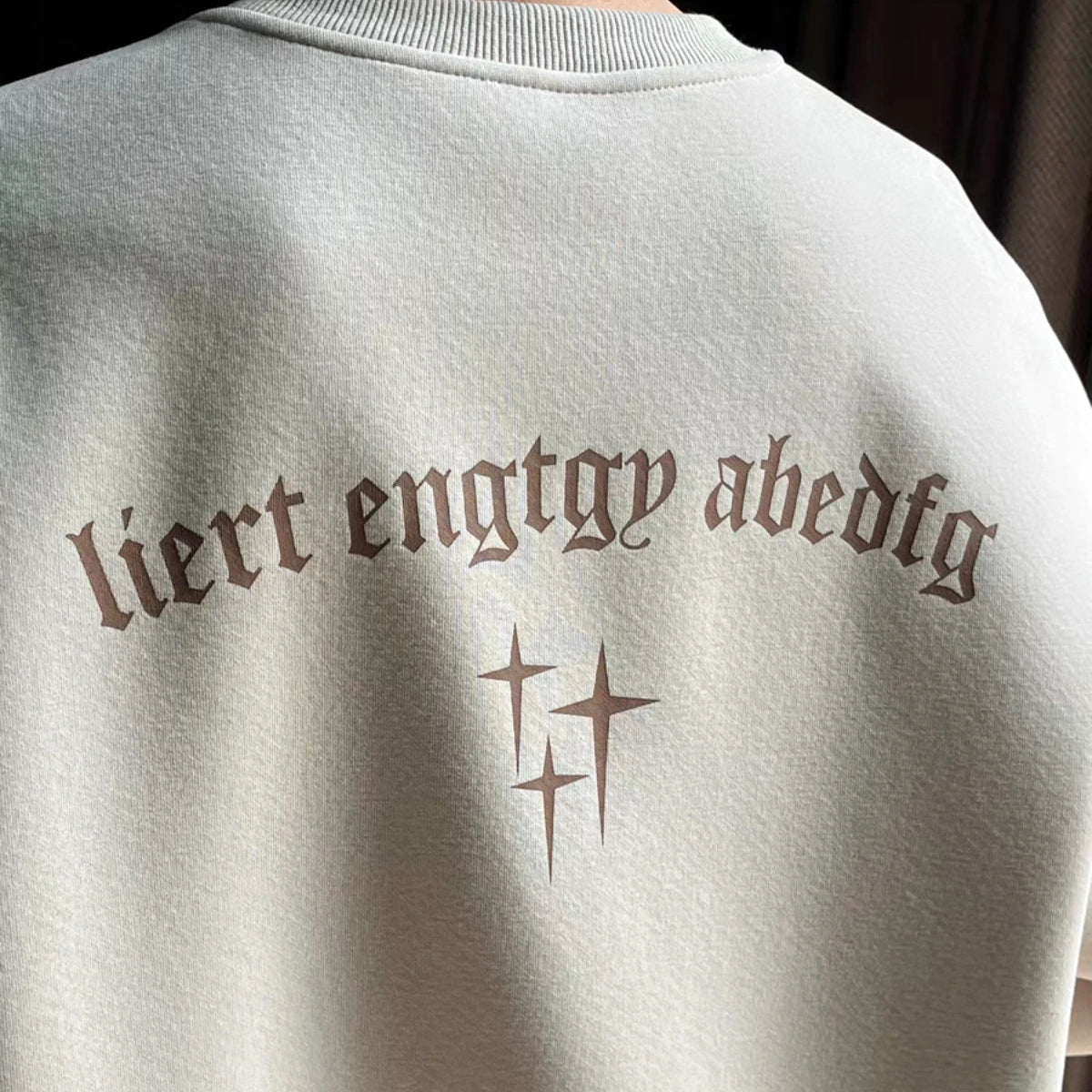 Trendy Korean Personalized Street Sweatshirt Men American Fashion Brand High Street Hip Hop Letter Round Neck Long Sleeved Top Street King Limited