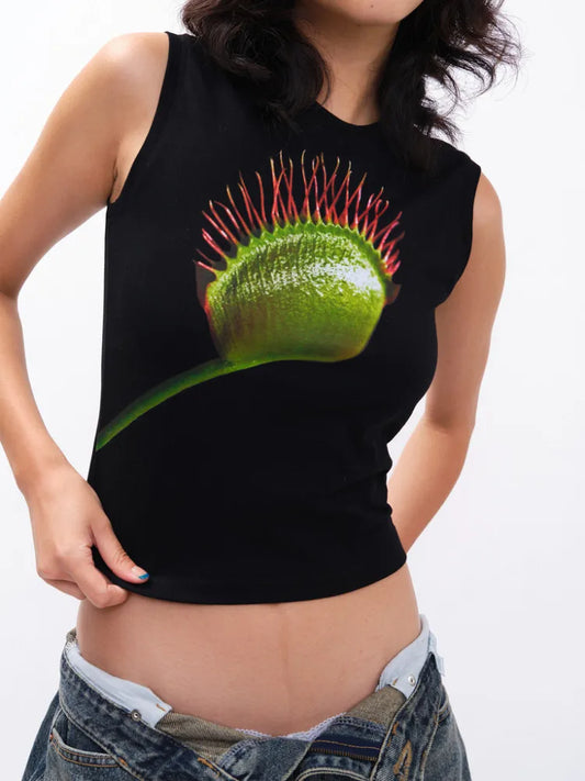 Y2k Women's Summer Camisole Vest Sleeveless Slim Fit Top Sexy Spicy Girl Vintage Chomper Print Sexy Spicy Girl Punk Streetwear Street King Limited