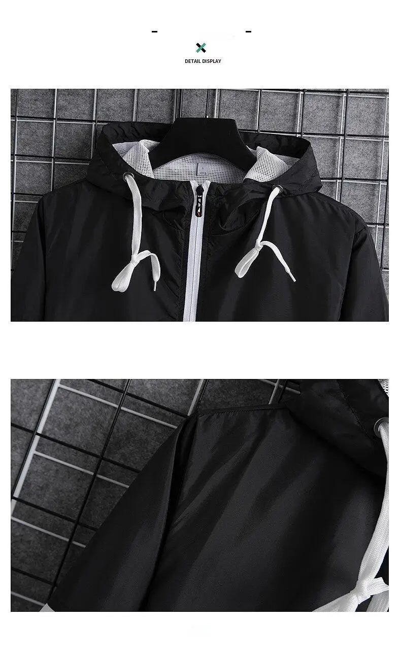man windbreaker jacket autumn outdoor hooded sports windbreak running men jackets unique default style 4475