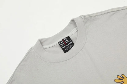 Saint T-shirts New Vintage Wash Letter Printing Chaopai High Street Men Woman Loose Casual Short Sleeve Top Tee Street King Limited