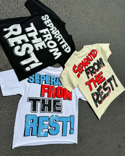 High Street Retro Fashion Anime Letter Print T-shirt for Men Y2k Goth Harajuku Hip Hop Fashion Couple Casual Oversized Shirt Street King Limited