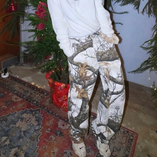 High Street Color Match Branch Camouflage Jeans for Men and Women Patchwork Casual Baggy Denim Trousers Oversized Loose Cargos Street King Limited
