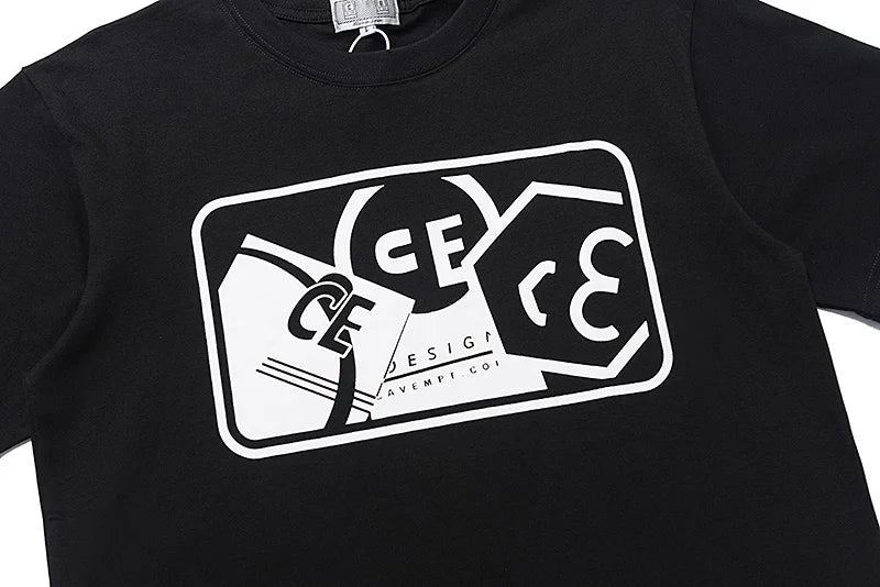High Quality CAVEMPT Tops Tee Phantom Letter Printing Classic All-match Men Woman Loose O-Neck Summer C.E T Shirt Street King Limited