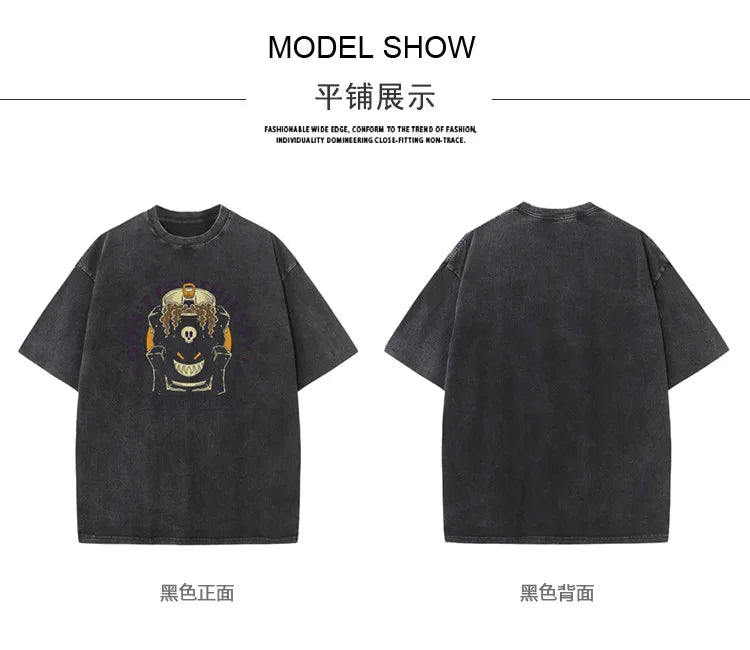 270g Heavyweight American Washed And Distressed Trendy Brand Loose Short-Sleeved T-Shirt For Men In Summer New Street Cotton Street King Limited