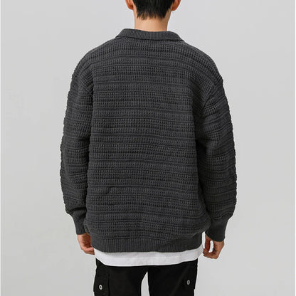 men streetwear fashion loose casual retro stripe knitted sweater cardigan jacket autumn knitwear jumper coat outerwear unique default style 1252