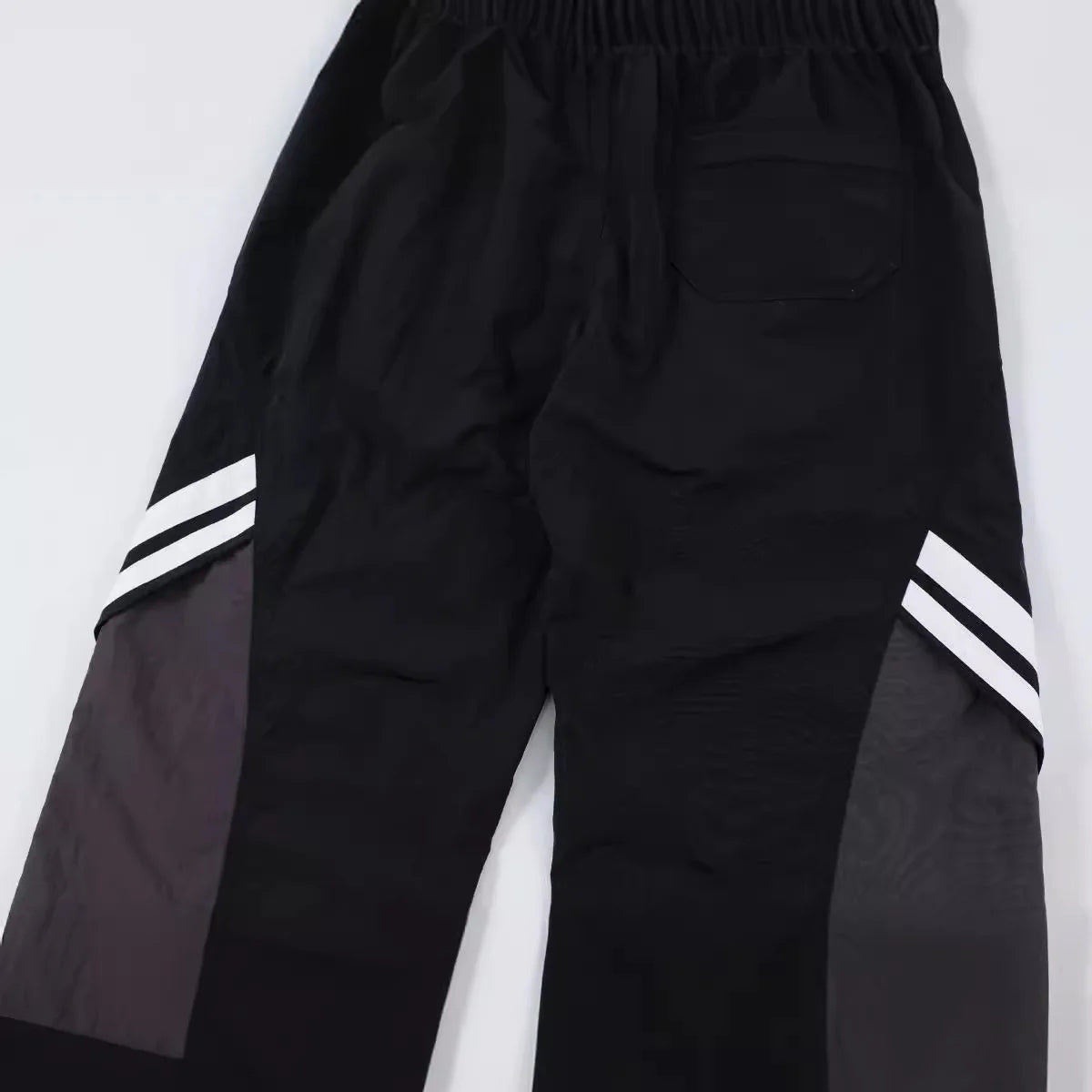 men black sports pants y2k striped patchwork joggers baggy pants hip hop casual drawstring waist quick drying trousers unique joggers style 3725
