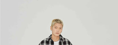 American Vintage Plaid Shirt Men's Long-Sleeved Spring And Autumn High-End Casual Shirt Jacket Street King Limited
