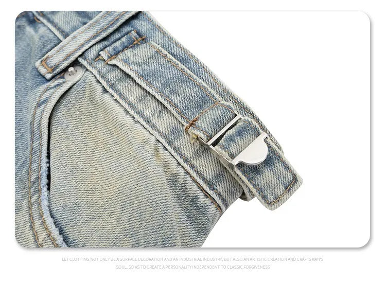 Straight Jeans with torn knees Street King Limited