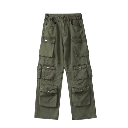 unisex hip hop pants retro cargo pant streetwear multi pockets zipper harajuku joggers new casual loose straight baggy trousers unique joggers style 1048