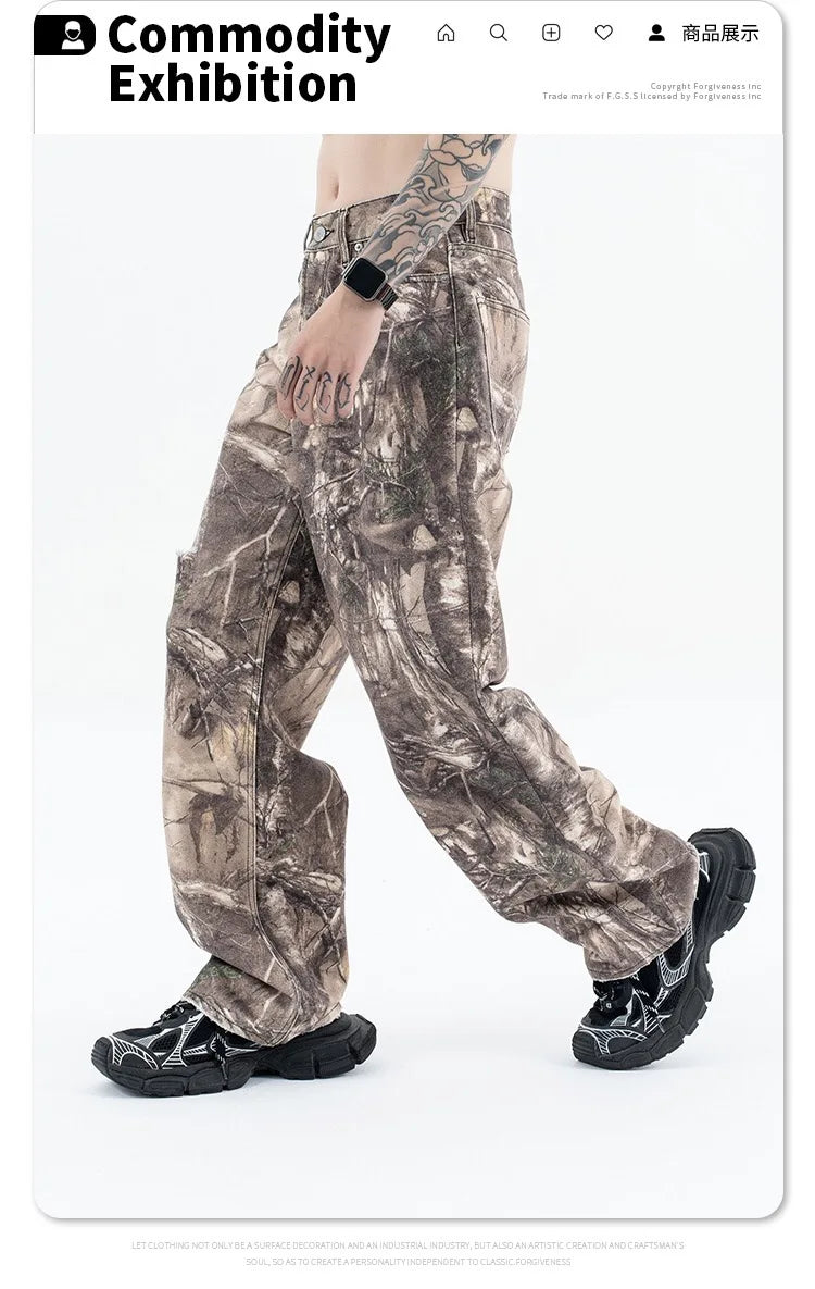 2024AW dry wood camo jeans Street King Limited