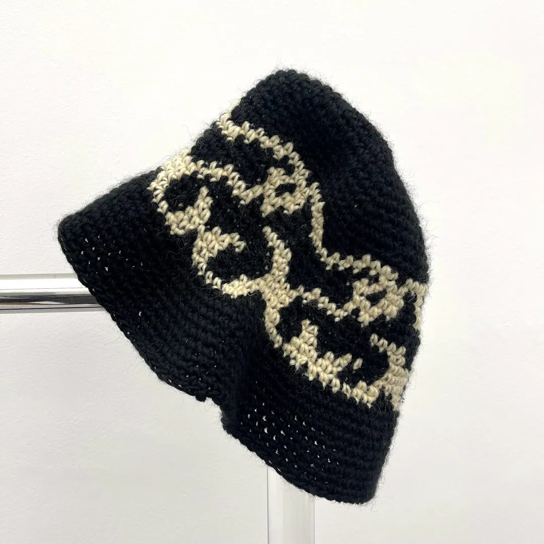 New 2023 Fashion Cute Bakar bone KNIT Hand woven jacquard Bucket Hat Basin Cap Fisherman One Size Warm Cotton High #19 Street King Limited