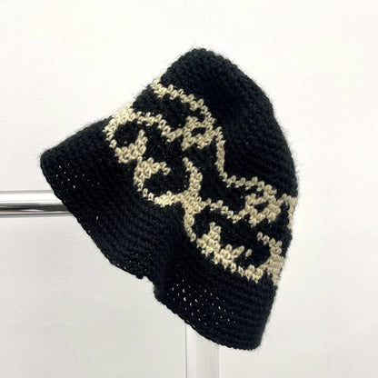 New 2023 Fashion Cute Bakar bone KNIT Hand woven jacquard Bucket Hat Basin Cap Fisherman One Size Warm Cotton High #19 Street King Limited