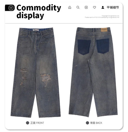 Cut Jeans with a mud-dye knife Street King Limited