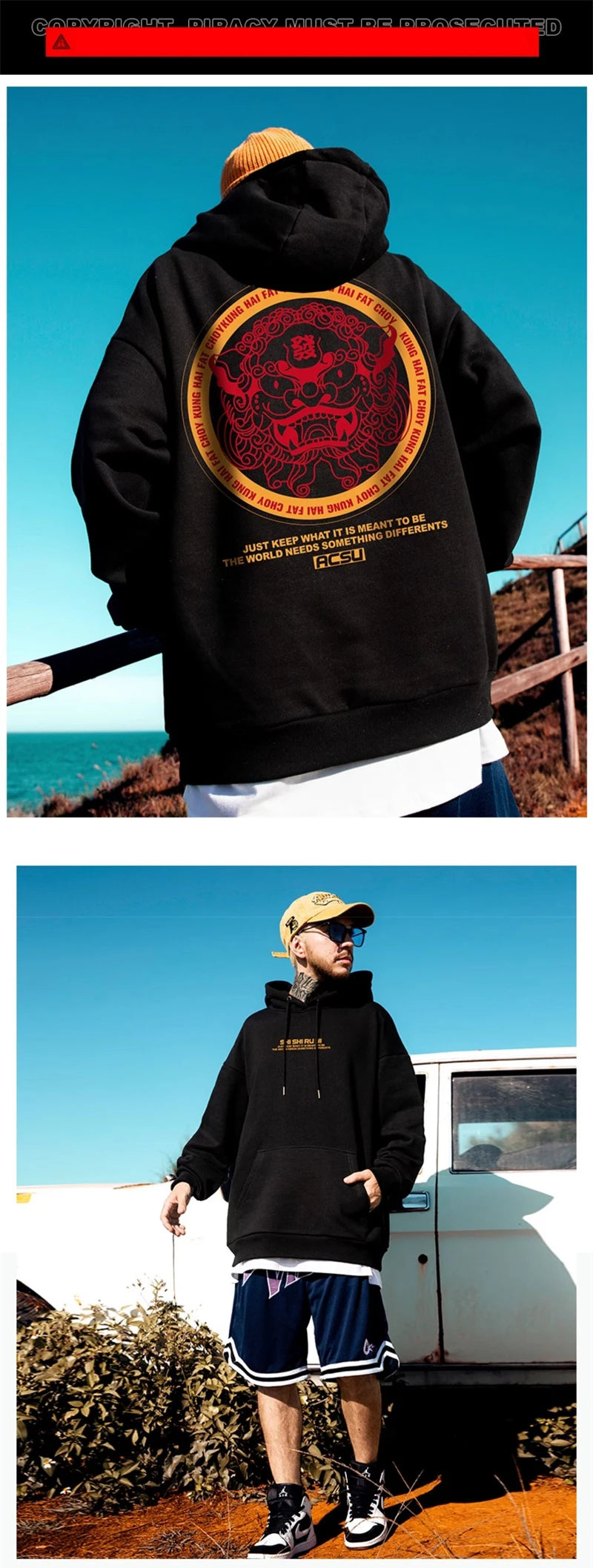 Autumn Dancing Lion Print Hooded Sweatshirts Hombre Hip Hop Fleece Streetwear Hoodies New Oversized Y2K Vintage Fashion Hoody Street King Limited