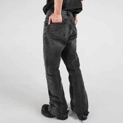 Harajuku Washed Vintage Straight Wide Leg Denim Pants Men and Women High Street Baggy Casual Flare Jeans Pants  Y2K Oversized Street King Limited