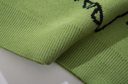Fashion Knitted Sweater Autumn Winter O-neck Dinosaur Pattern Pullover Streetwear Unisex Casual Loose Sweaters Jumper Knitwears Street King Limited