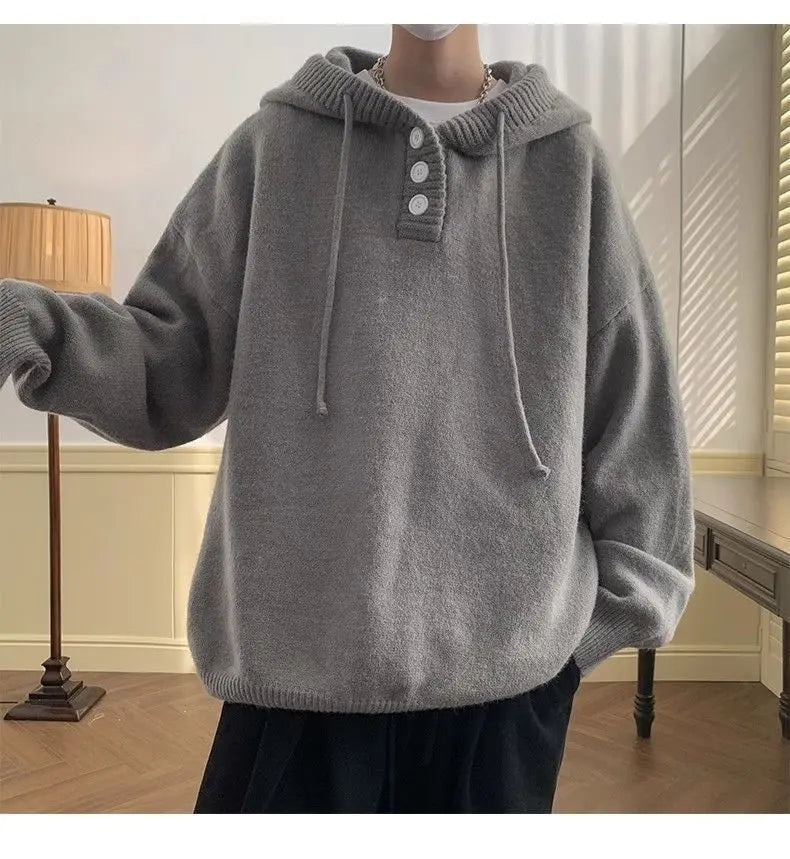 American style trend personalized trend lazy style for men and women hooded sweater loose and casual knit top for couples y2k Street King Limited
