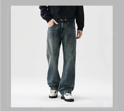 mens plus size retro fashion streetwear loose casual micro flared denim pants jeans cityboy jeans trousers 28 40 unique jeans style 2596