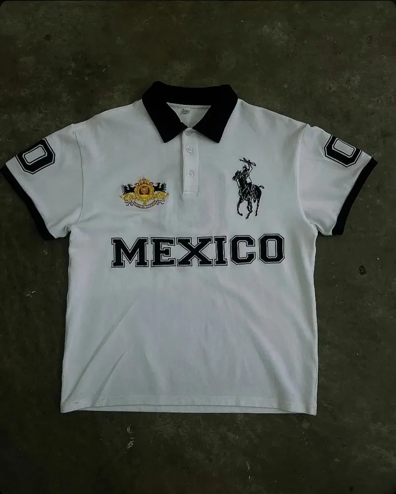 Streetwear American Street Hip Hop Fashion Letter Printed Lapel Short Sleeved Y2K 2024 American Street Hip Hop Fashion Letter Printed Lapel Short Sleeved Y2K Rock Punk Retro Casual Loose Polo Shirt Tops Men Fashion Sweater Jacket With Graphic Design For Men