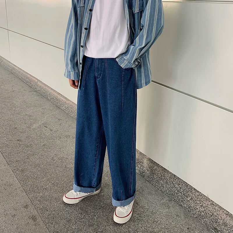 Men Wide Leg Jeans Loose Straight Baggy Denim Pant Men's Women's Streetwear Skateboard Pants Oversized Hip Hop Casual Trousers Street King Limited