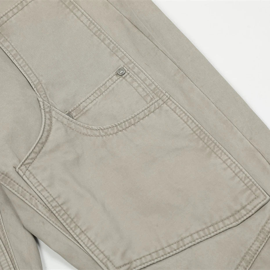 men fashion slim flared jeans irregular patchwork black denim pants male ripped baggy denim