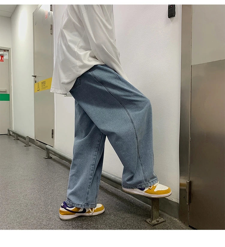 Men Wide Leg Jeans Loose Straight Baggy Denim Pant Men's Women's Streetwear Skateboard Pants Oversized Hip Hop Casual Trousers Street King Limited
